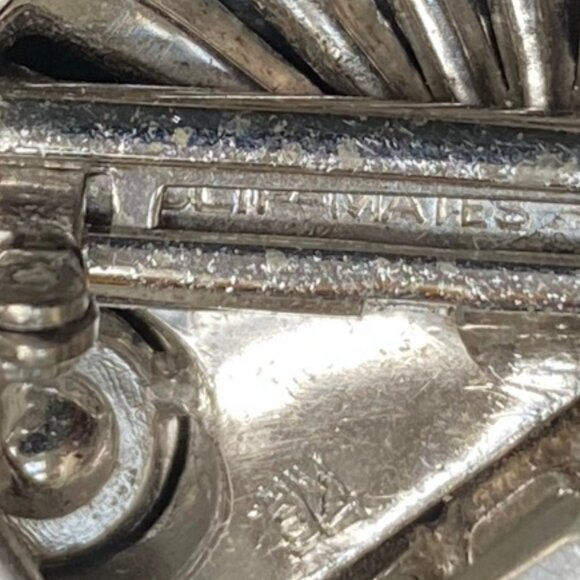 RARE SPECTACULAR DESIGN!, AUTHENTIC VINTAGE ART DECO CLIP-MATES BROOCH / PIN KTF - Picture 5 of 13